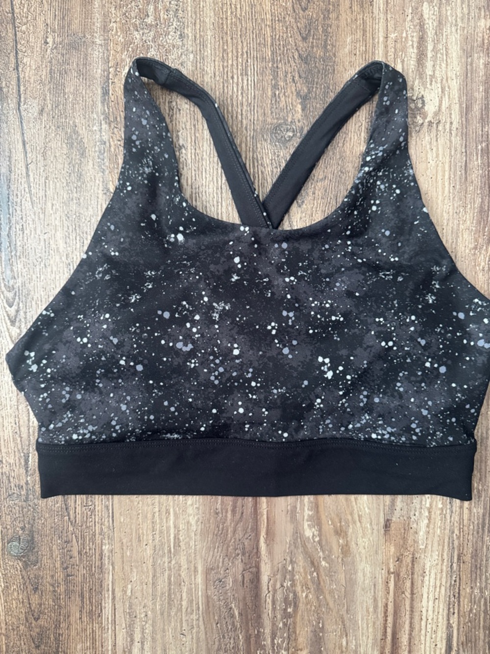Fabletics Black Speckled Sports Bra - Women Intimates & Sleepwear